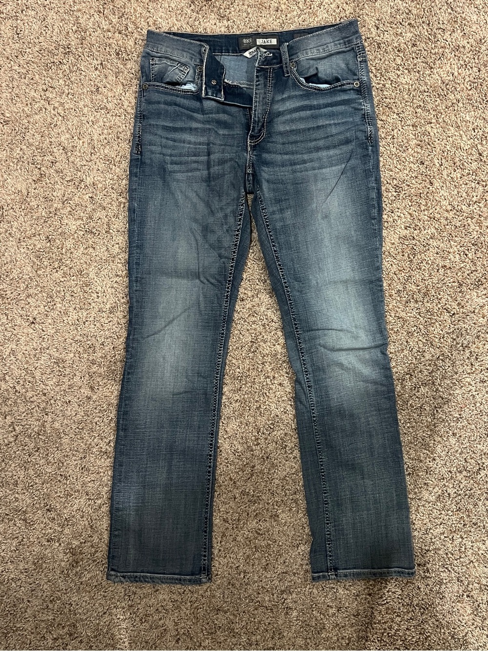 BKE Men's Straight Jeans in Faded Blue